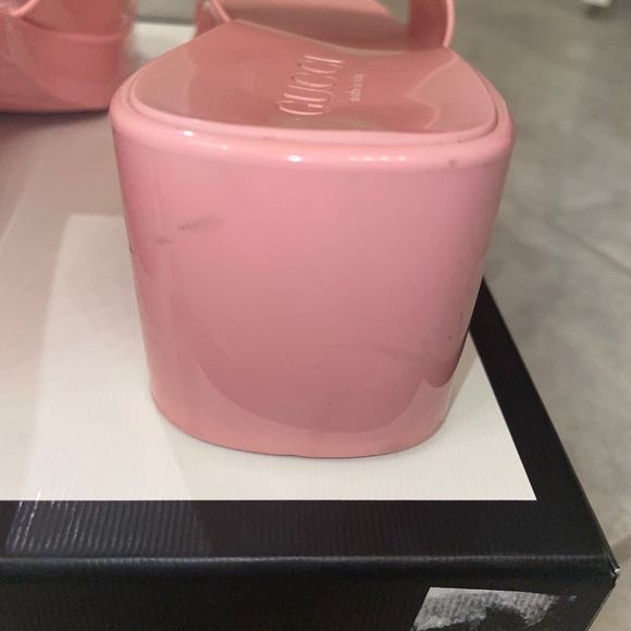 AUTHENTIC GUCCI Wild Rose Pink Rubber Platform Slide Sandals - Picture 6 of 12